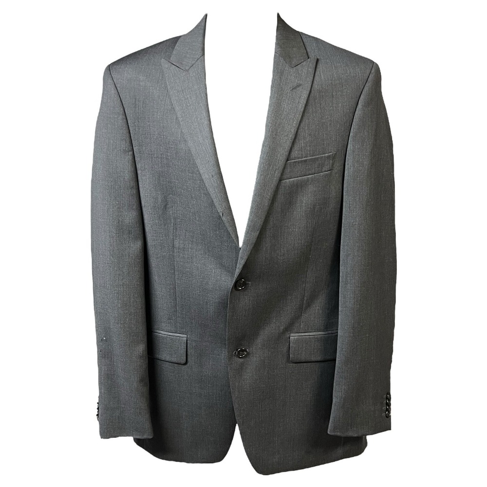 Alfani Blazer Mens 38L Gray Wool Two‎ Button Sport Coat Classic Formal Jacket